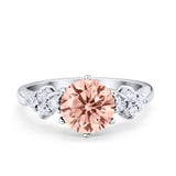 Art Deco Solitaire Wedding Ring Simulated Cubic Zirconia 925 Sterling Silver