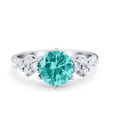 Art Deco Solitaire Wedding Ring Simulated Cubic Zirconia 925 Sterling Silver