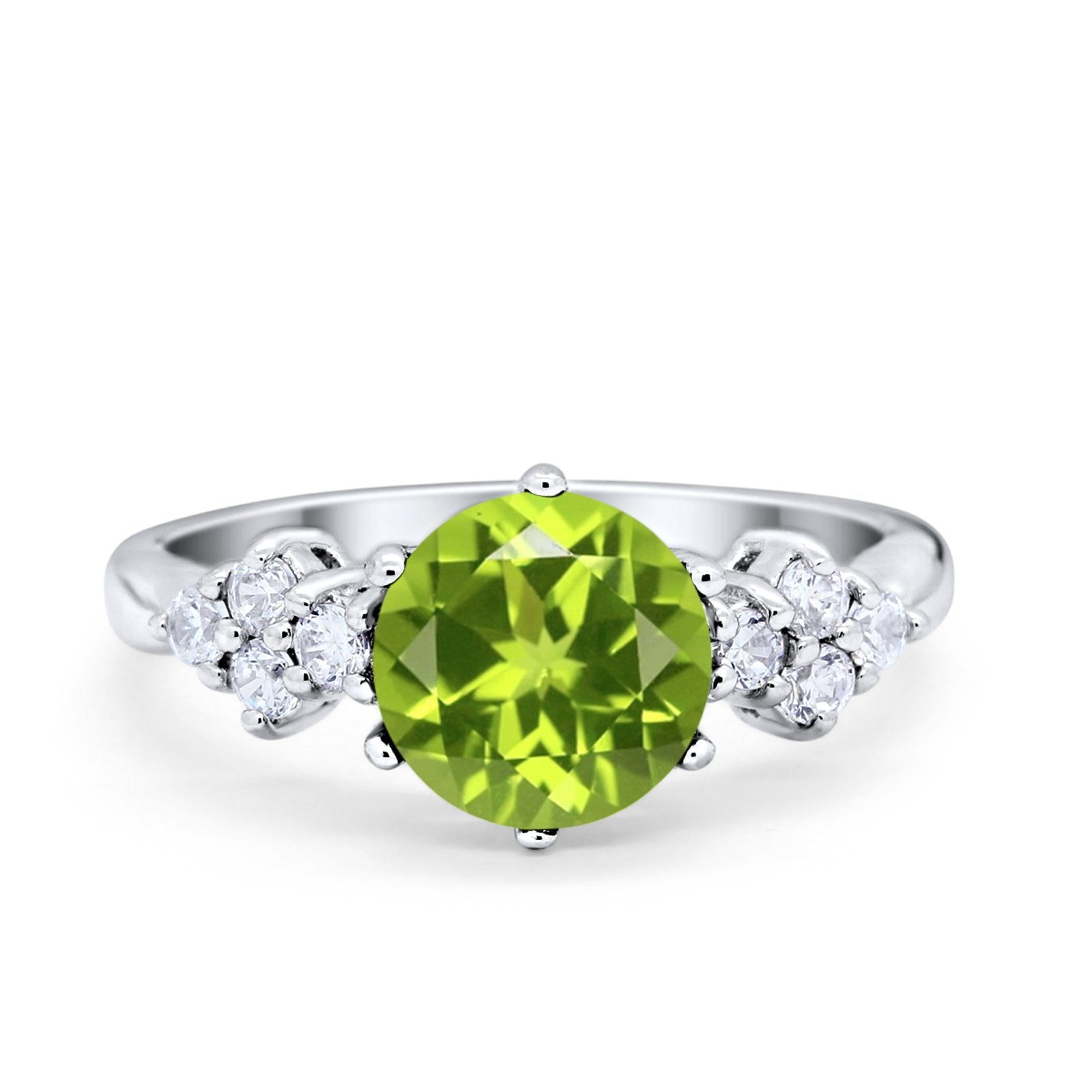 Art Deco Solitaire Wedding Ring Simulated Cubic Zirconia 925 Sterling Silver