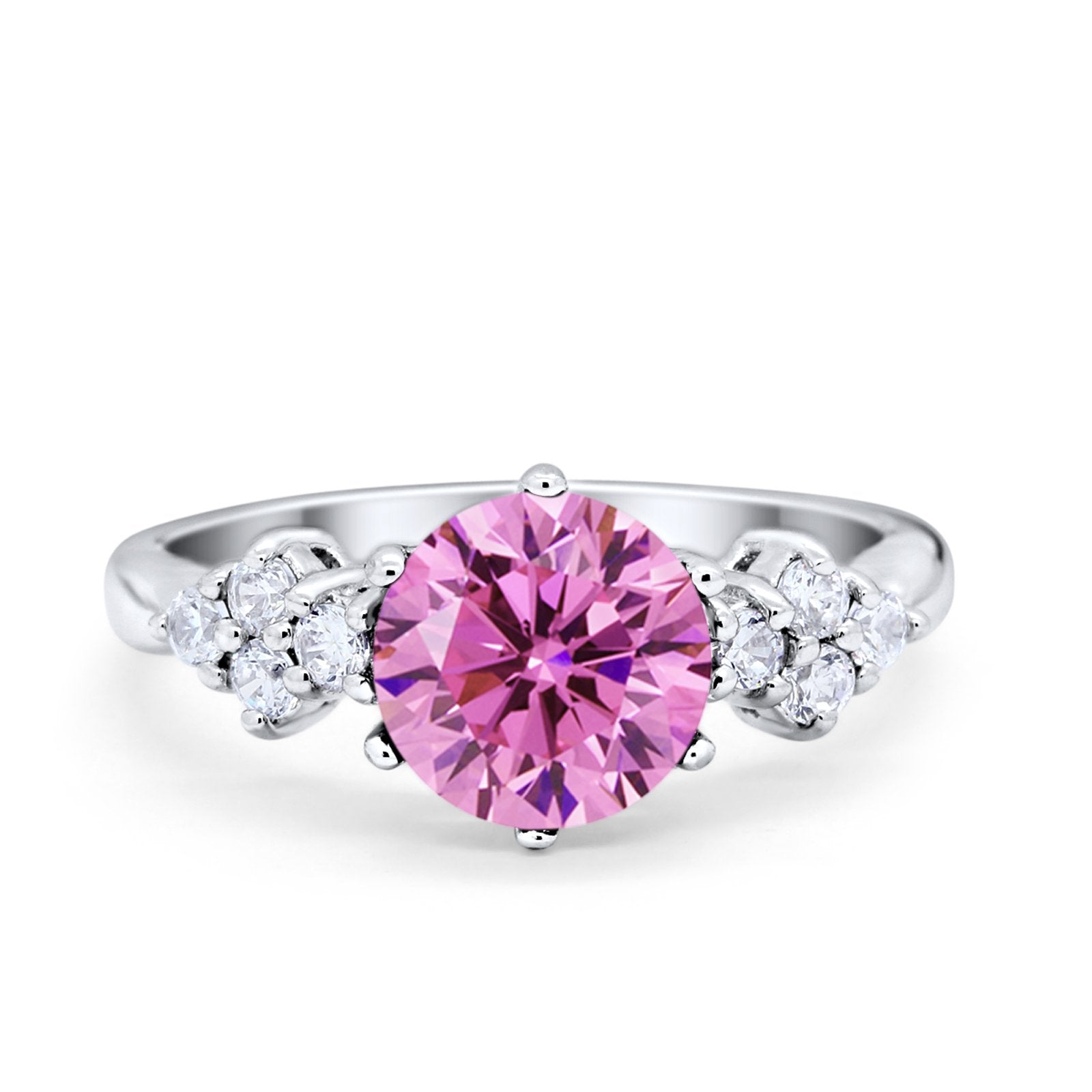 Art Deco Solitaire Wedding Ring Simulated Cubic Zirconia 925 Sterling Silver