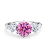 Art Deco Solitaire Wedding Ring Simulated Cubic Zirconia 925 Sterling Silver