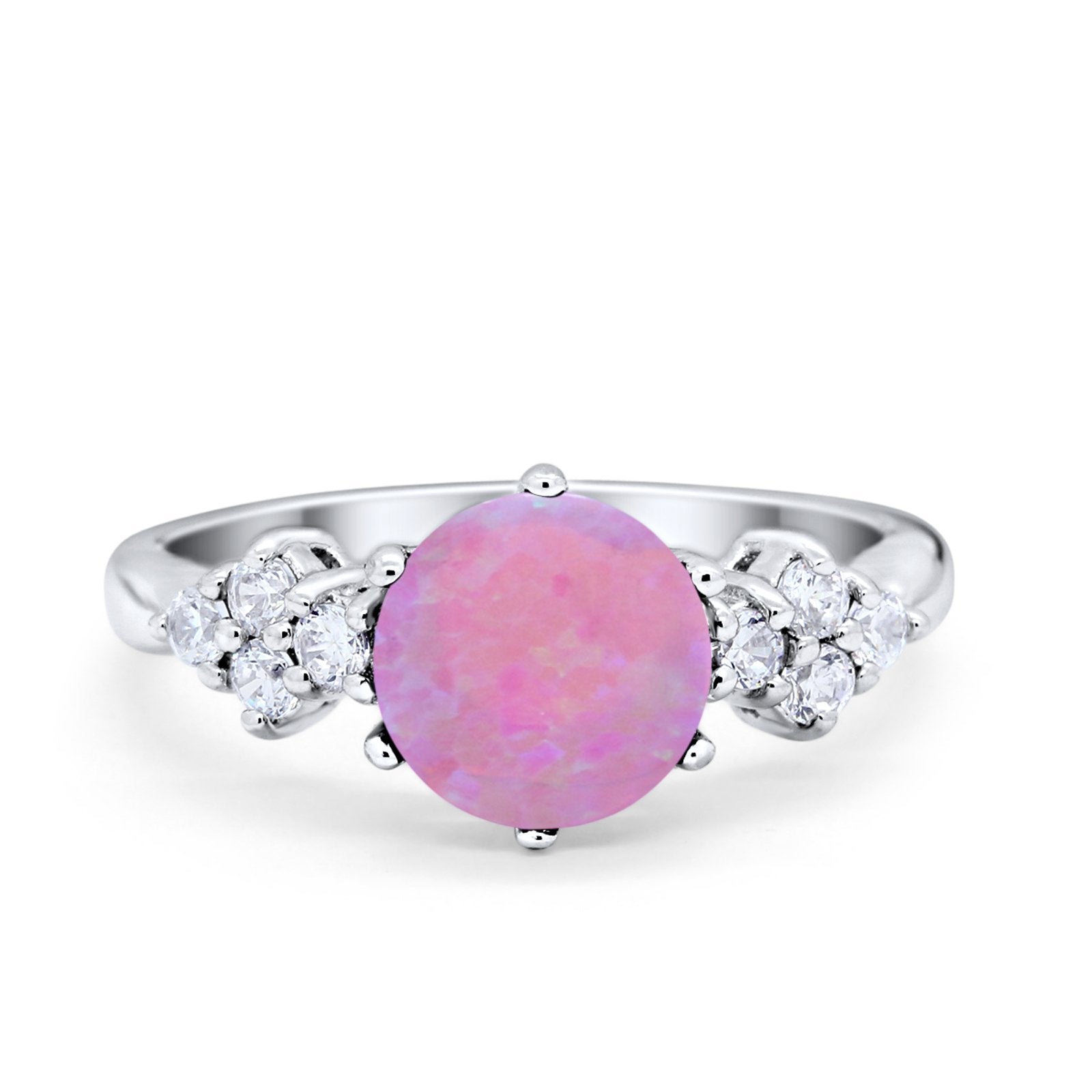 Art Deco Solitaire Wedding Ring Simulated Cubic Zirconia 925 Sterling Silver