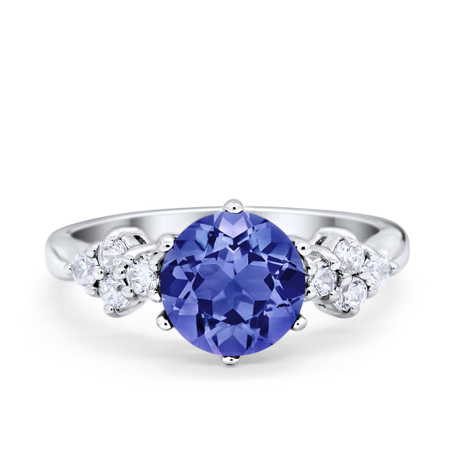 Art Deco Solitaire Wedding Ring Simulated Cubic Zirconia 925 Sterling Silver