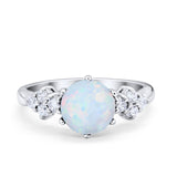 Art Deco Solitaire Wedding Ring Simulated Cubic Zirconia 925 Sterling Silver