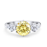 Art Deco Solitaire Wedding Ring Simulated Cubic Zirconia 925 Sterling Silver