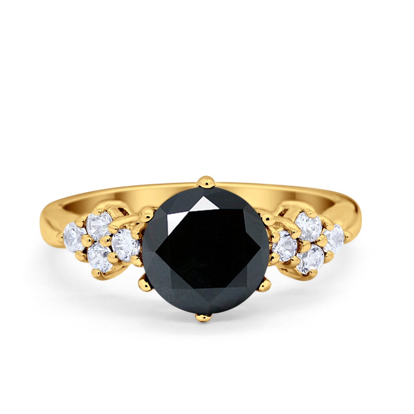 Art Deco Solitaire Wedding Ring Simulated Cubic Zirconia 925 Sterling Silver