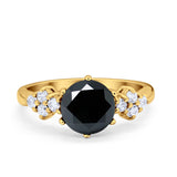 Art Deco Solitaire Wedding Ring Simulated Cubic Zirconia 925 Sterling Silver