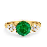 Art Deco Solitaire Wedding Ring Simulated Cubic Zirconia 925 Sterling Silver