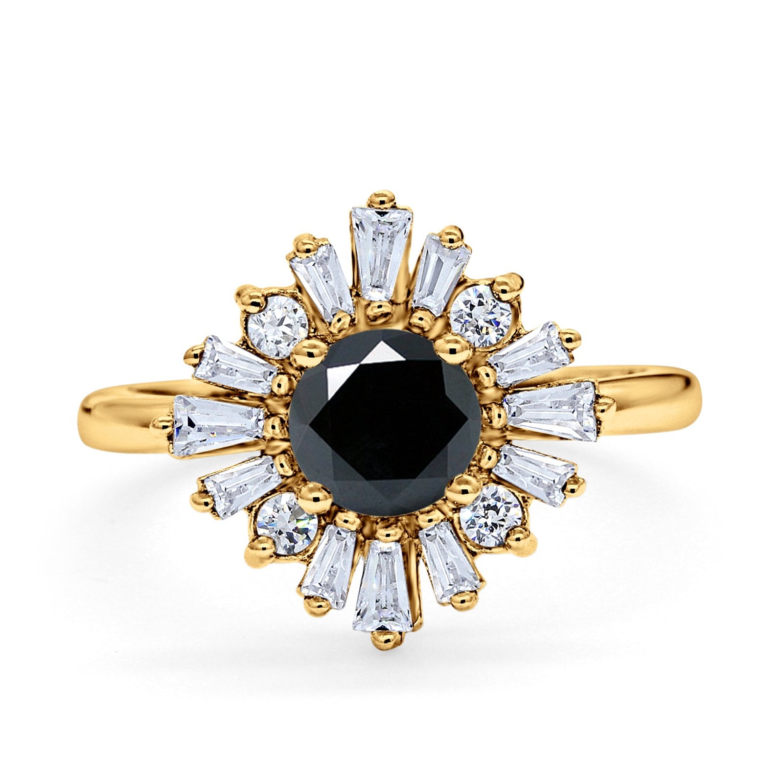 Halo Floral Style Vintage Wedding Ring Simulated Cubic Zirconia 925 Sterling Silver