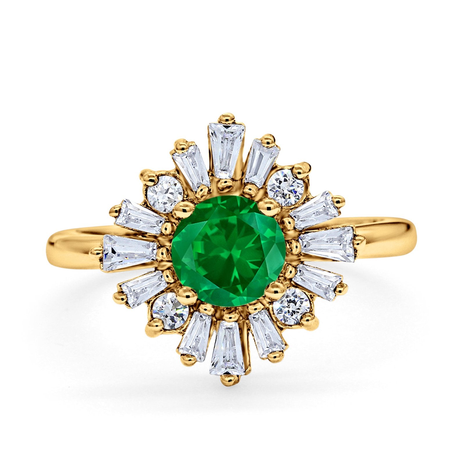 Halo Floral Style Vintage Wedding Ring Simulated Cubic Zirconia 925 Sterling Silver