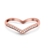 Half Eternity Heart Band Wedding Ring Round Simulated Cubic Zirconia 925 Sterling Silver (4mm)