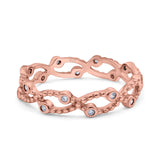 Eternity Band Engagement Wedding Ring Round Simulated Cubic Zirconia 925 Sterling Silver (4mm)