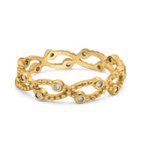 Eternity Band Engagement Wedding Ring Round Simulated Cubic Zirconia 925 Sterling Silver (4mm)