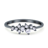 Eternity Band Engagement Wedding Ring Round Simulated Cubic Zirconia 925 Sterling Silver