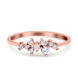 Eternity Band Engagement Wedding Ring Round Simulated Cubic Zirconia 925 Sterling Silver