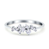 Eternity Band Engagement Wedding Ring Round Simulated Cubic Zirconia 925 Sterling Silver