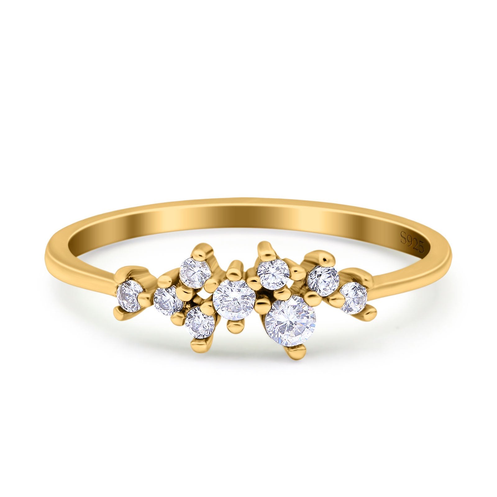 Eternity Band Engagement Wedding Ring Round Simulated Cubic Zirconia 925 Sterling Silver