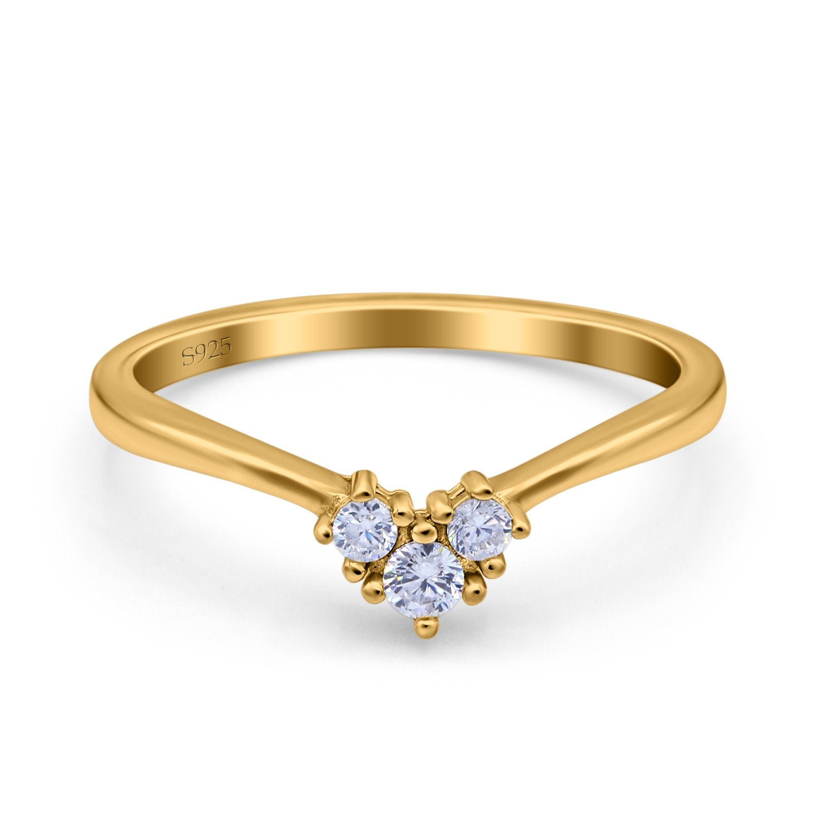 Geometric Heart Band Wedding Ring Round Simulated Cubic Zirconia 925 Sterling Silver (5mm)