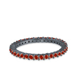 Full Eternity Wedding Band Round Simulated CZ Ring 925 Sterling Silver