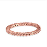 Full Eternity Wedding Band Round Simulated CZ Ring 925 Sterling Silver