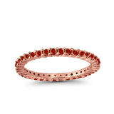 Full Eternity Wedding Band Round Simulated CZ Ring 925 Sterling Silver