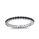 Full Eternity Wedding Band Round Simulated CZ Ring 925 Sterling Silver