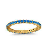 Full Eternity Wedding Band Round Simulated CZ Ring 925 Sterling Silver