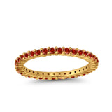 Full Eternity Wedding Band Round Simulated CZ Ring 925 Sterling Silver