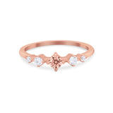 Petite Dainty Fashion Ring Round Simulated Cubic Zirconia 925 Sterling Silver