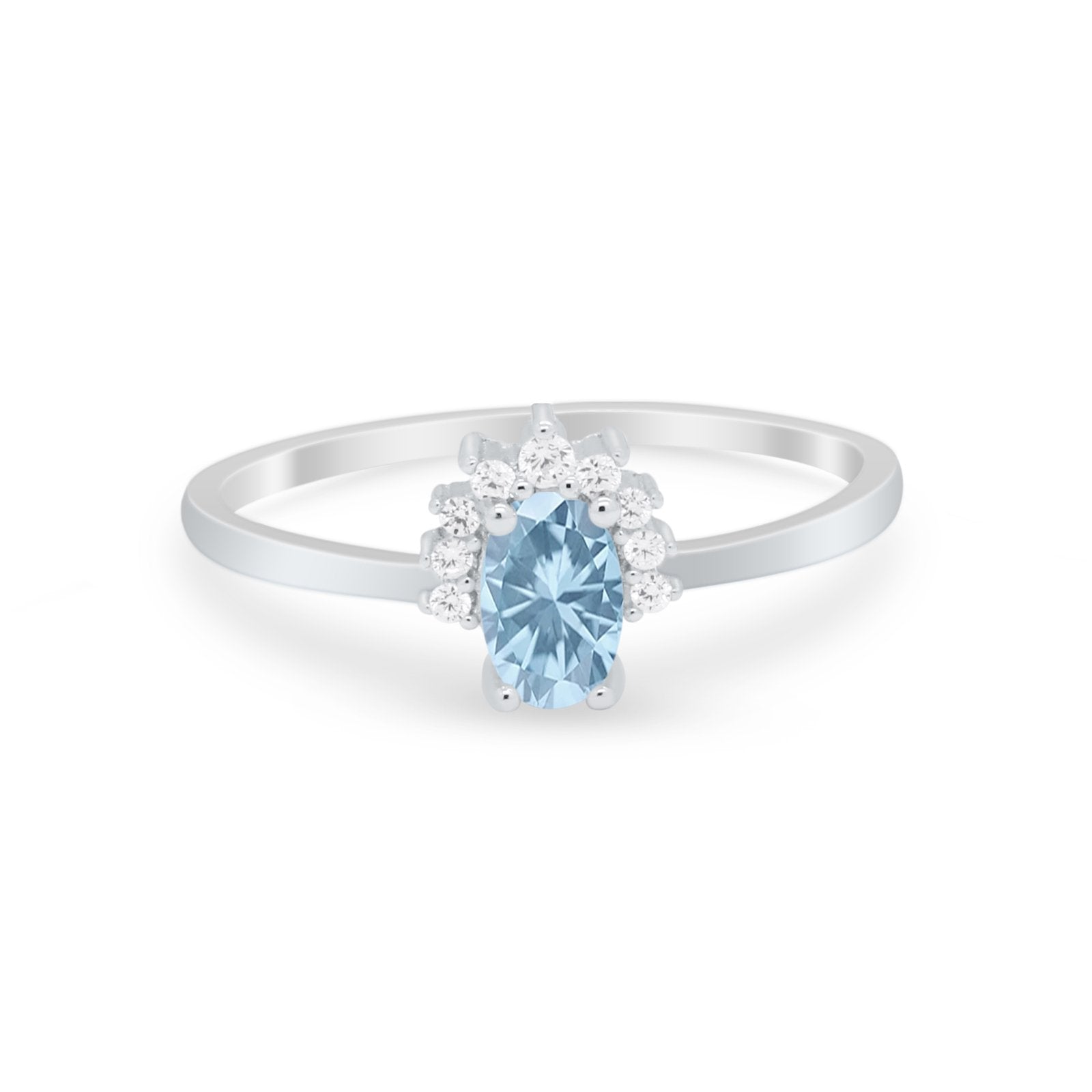Petite Dainty Thumb Ring Round Simulated Cubic Zirconia 925 Sterling Silver