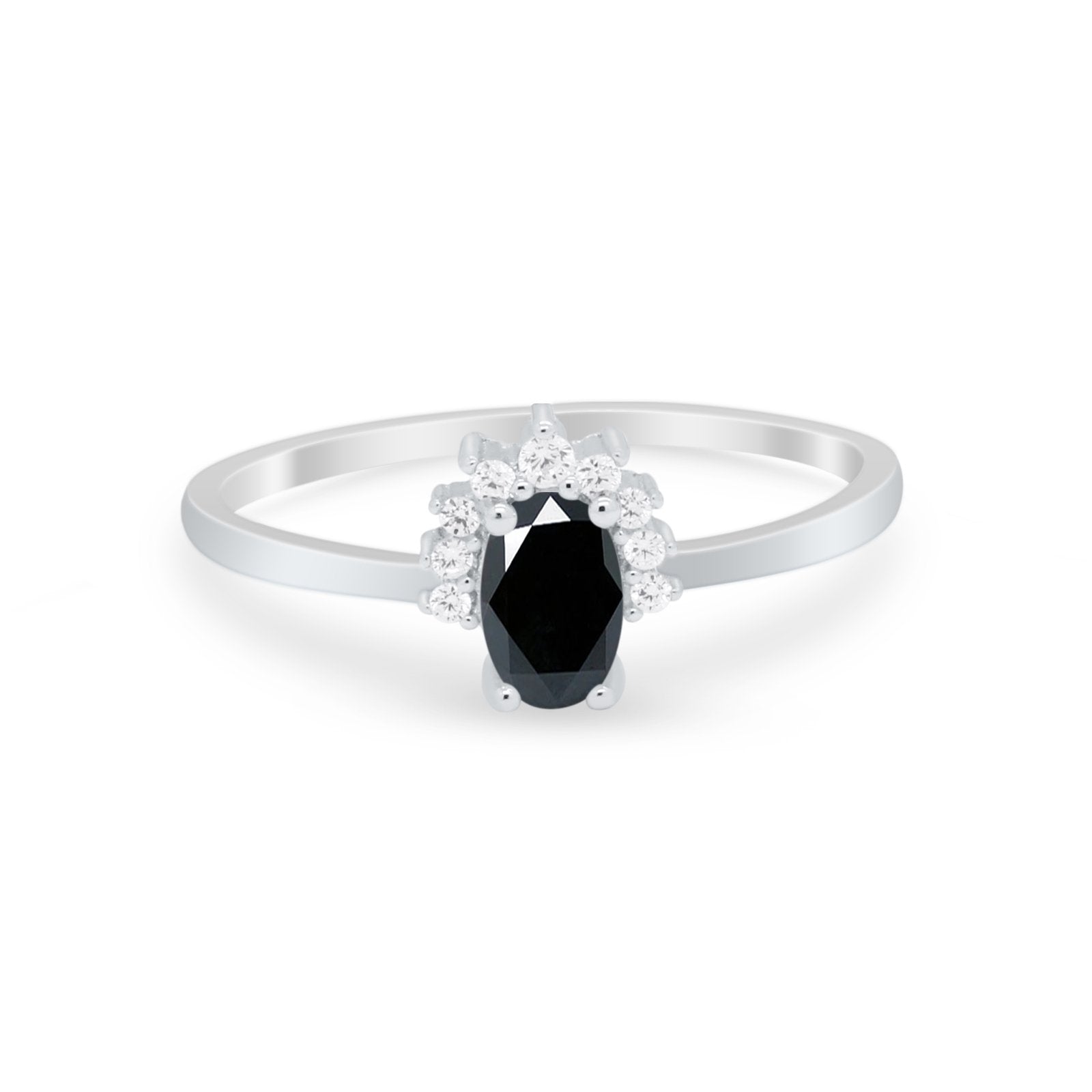 Petite Dainty Thumb Ring Round Simulated Cubic Zirconia 925 Sterling Silver