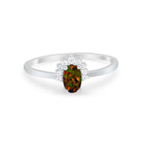 Petite Dainty Thumb Ring Round Simulated Cubic Zirconia 925 Sterling Silver