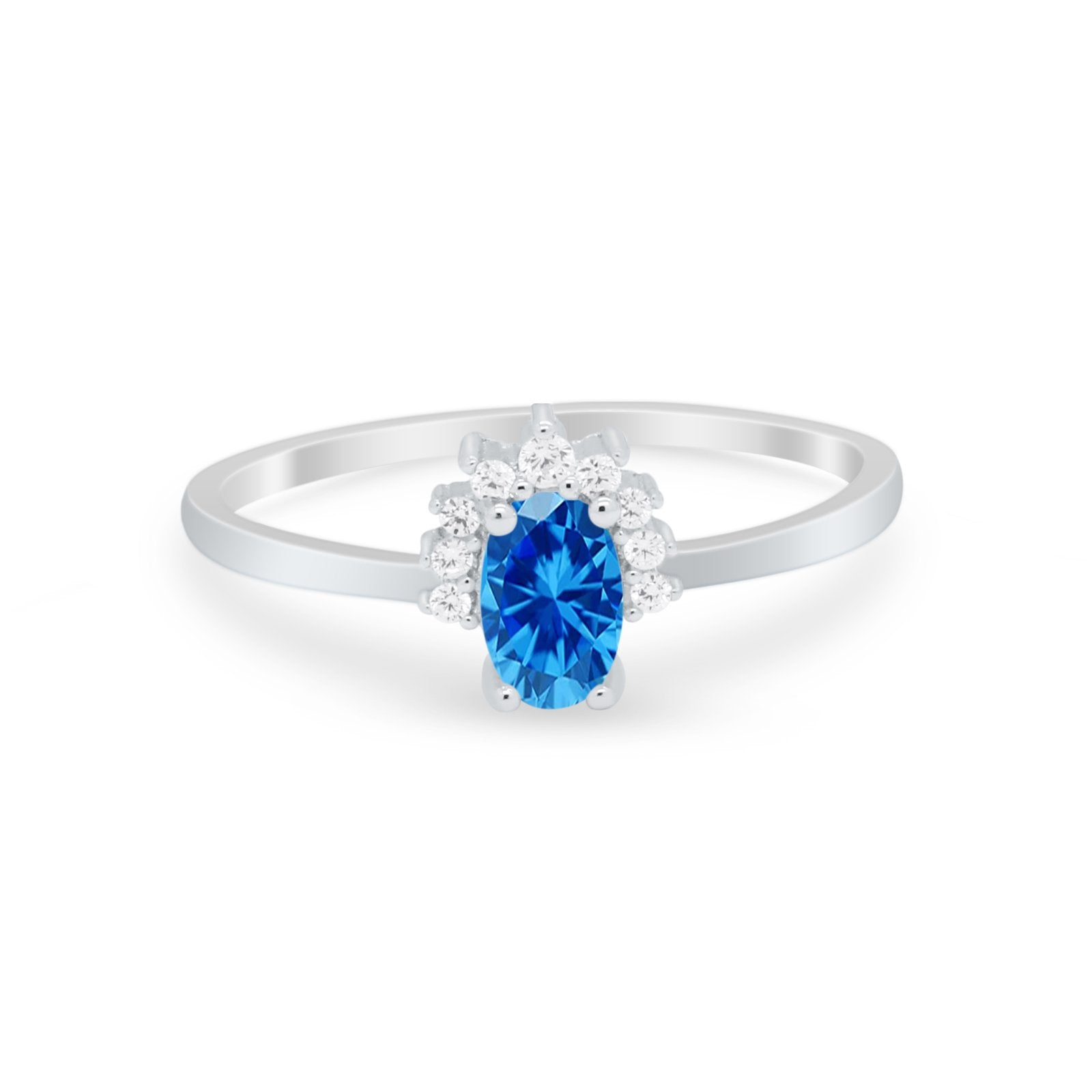 Petite Dainty Thumb Ring Round Simulated Cubic Zirconia 925 Sterling Silver