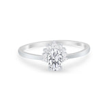 Petite Dainty Thumb Ring Round Simulated Cubic Zirconia 925 Sterling Silver