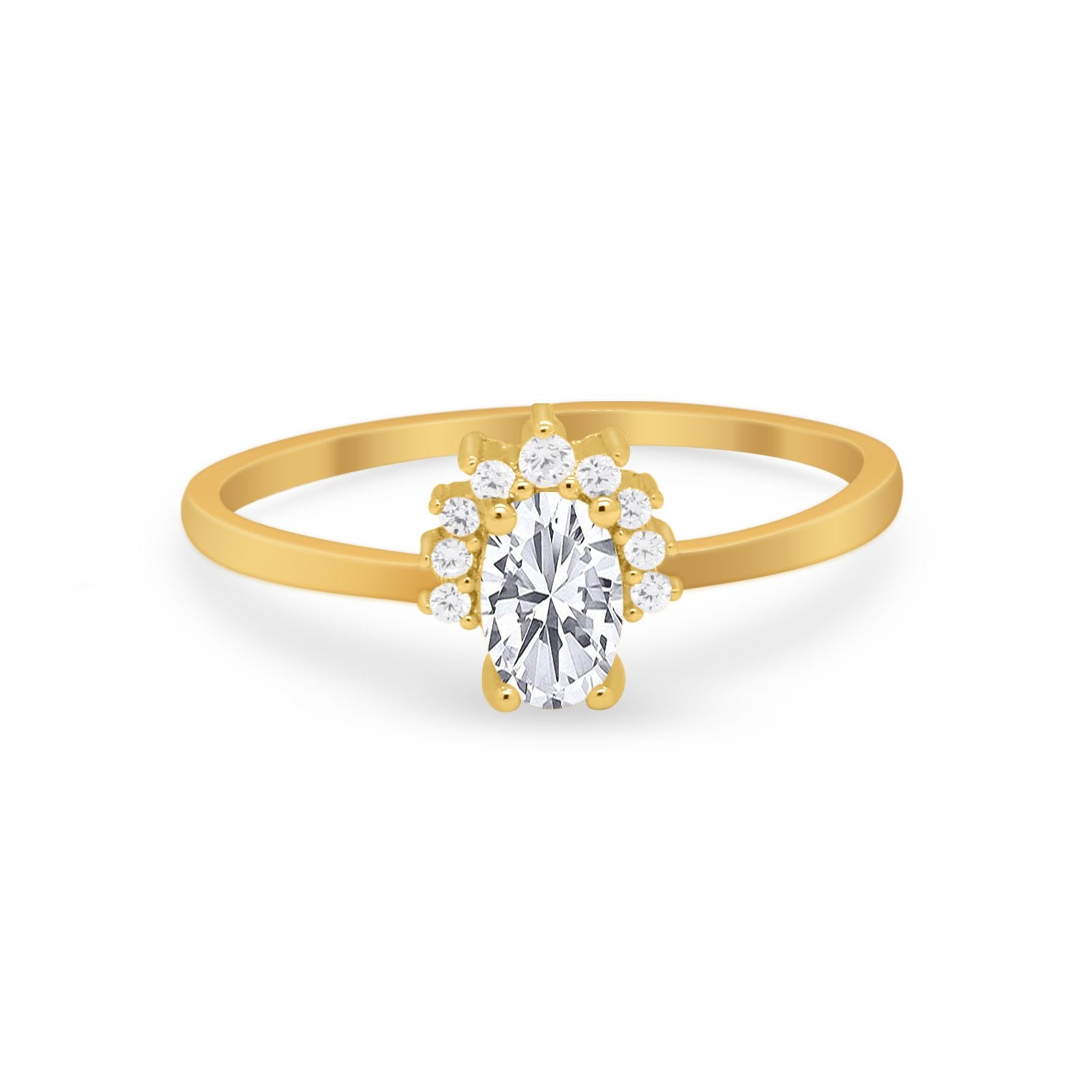 Petite Dainty Thumb Ring Round Simulated Cubic Zirconia 925 Sterling Silver