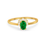 Petite Dainty Thumb Ring Round Simulated Cubic Zirconia 925 Sterling Silver