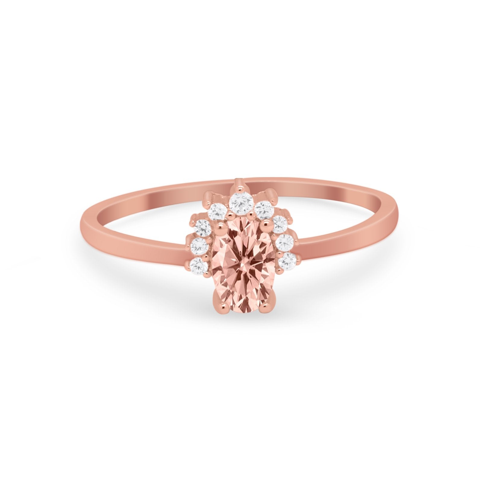 Petite Dainty Thumb Ring Round Simulated Cubic Zirconia 925 Sterling Silver