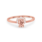 Petite Dainty Thumb Ring Round Simulated Cubic Zirconia 925 Sterling Silver
