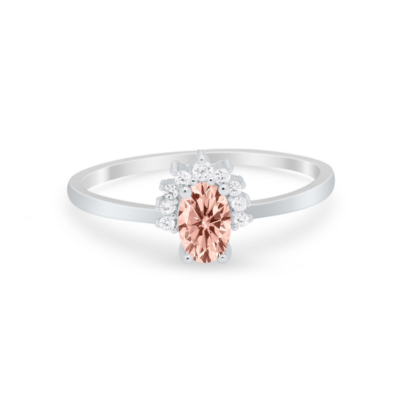 Petite Dainty Thumb Ring Round Simulated Cubic Zirconia 925 Sterling Silver