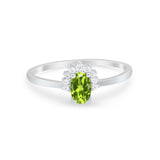 Petite Dainty Thumb Ring Round Simulated Cubic Zirconia 925 Sterling Silver