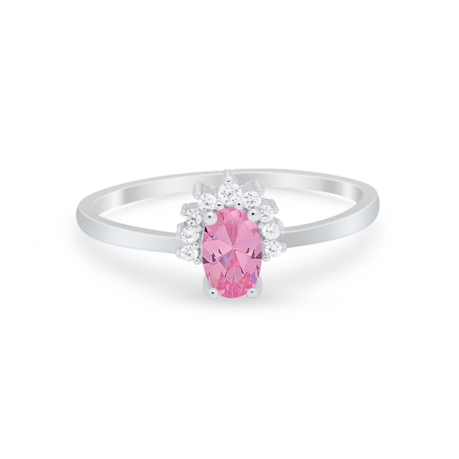 Petite Dainty Thumb Ring Round Simulated Cubic Zirconia 925 Sterling Silver