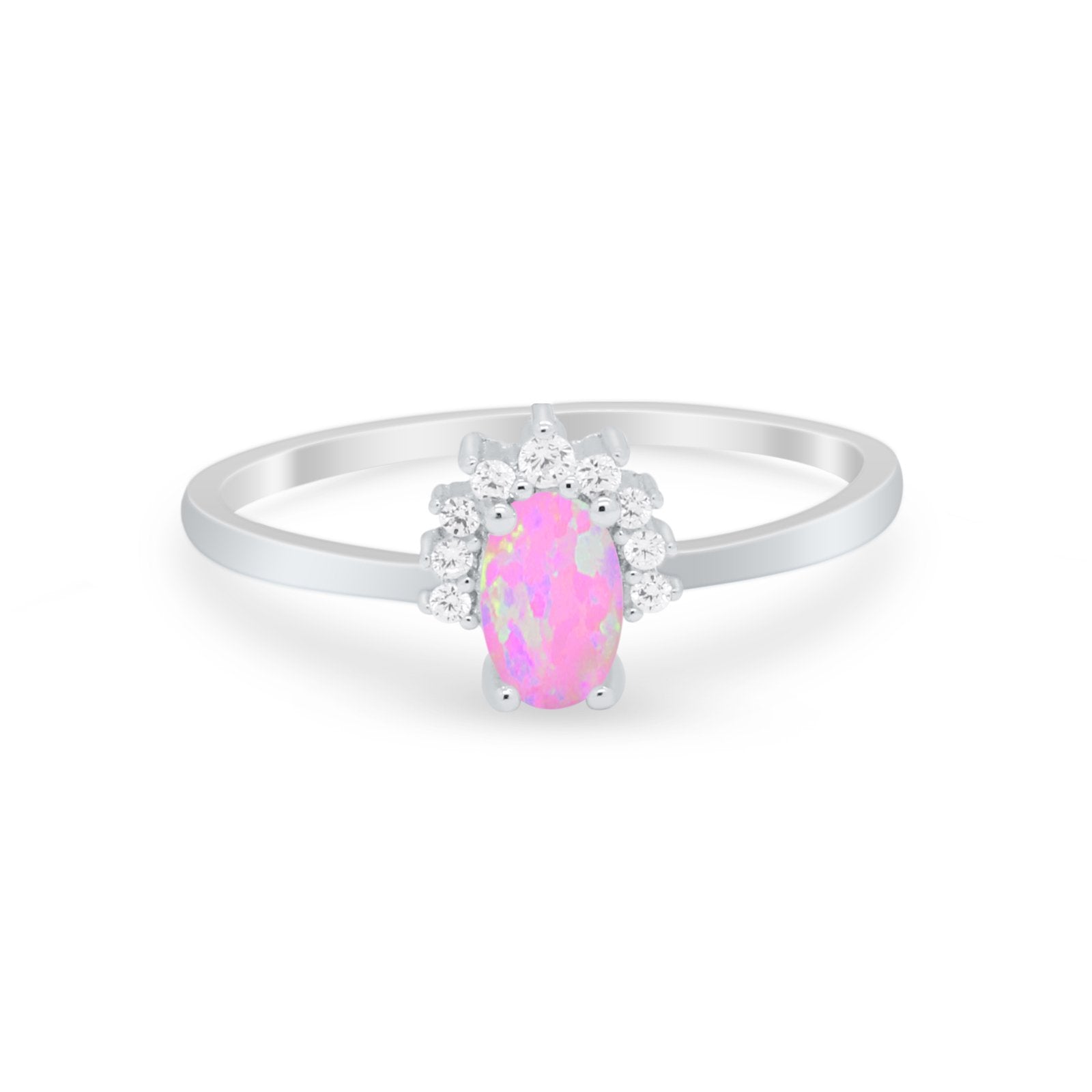 Petite Dainty Thumb Ring Round Simulated Cubic Zirconia 925 Sterling Silver