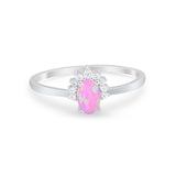 Petite Dainty Thumb Ring Round Simulated Cubic Zirconia 925 Sterling Silver