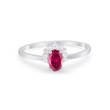 Petite Dainty Thumb Ring Round Simulated Cubic Zirconia 925 Sterling Silver