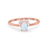 Petite Dainty Thumb Ring Round Simulated Cubic Zirconia 925 Sterling Silver