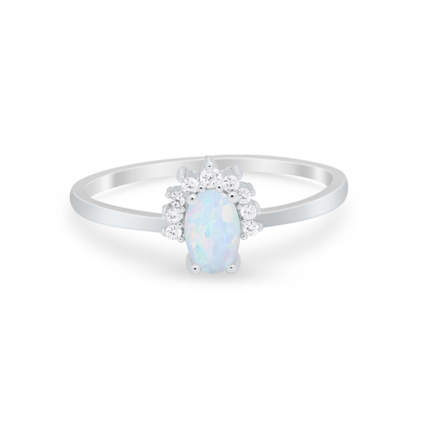 Petite Dainty Thumb Ring Round Simulated Cubic Zirconia 925 Sterling Silver