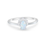 Petite Dainty Thumb Ring Round Simulated Cubic Zirconia 925 Sterling Silver