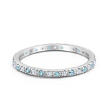 Eternity Wedding Art Deco Round Ring Simulated Cubic Zirconia 925 Sterling Silver