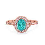 Vintage Style Oval Wedding Ring Simulated Cubic Zirconia 925 Sterling Silver