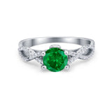 Twisted Shank Infinity Wedding Ring Round Cubic Zirconia 925 Sterling Silver